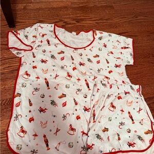 Festive White and Red Pajama Set